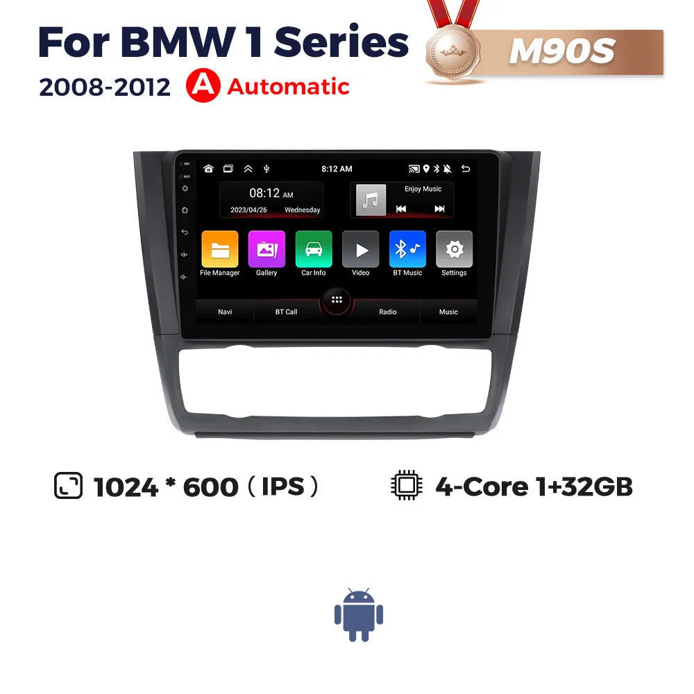 9-inch Android car navigation touchscreen unit for BMW E87 dashboard installation
