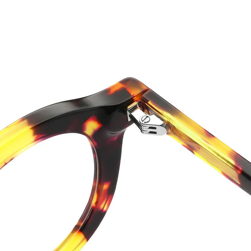 Hip-hop fashion glasses with plate frame, full rim box design, and sebum colour stitching in one of five colour options