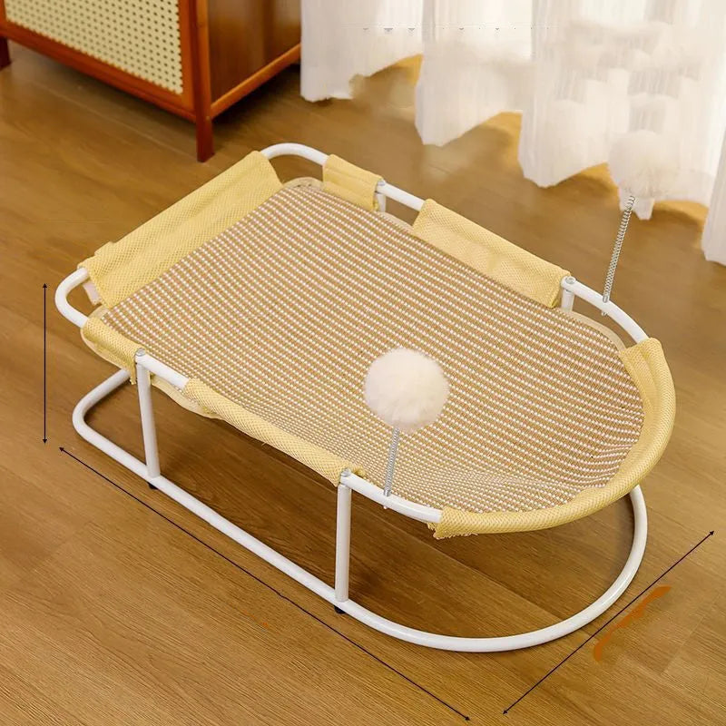 Large breathable fabric cat kennel with bracket ventilation in grey colour