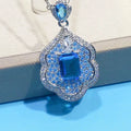Sea blue geometry shaped copper pendant for jewellery making