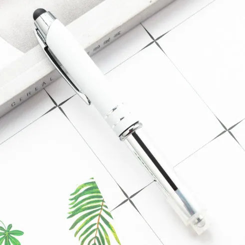 Multifunctional metal capacitive stylus pen with LED light in five colour options