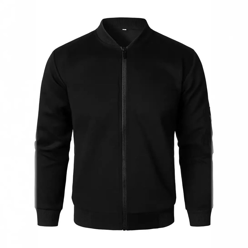 Men's knitted jacket in black, cotton-polyester, loose fit, long sleeves, light business style