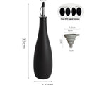 Ceramic kitchen oil pot with funnel and oil brush in 650ml capacity