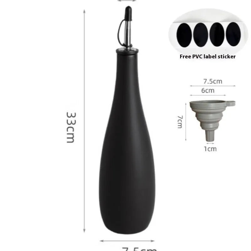 Ceramic kitchen oil pot with funnel and oil brush in 650ml capacity