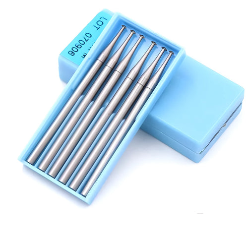 Blue Box six-piece tungsten steel dental carving milling cutter grinding head set with thin disc needle shape