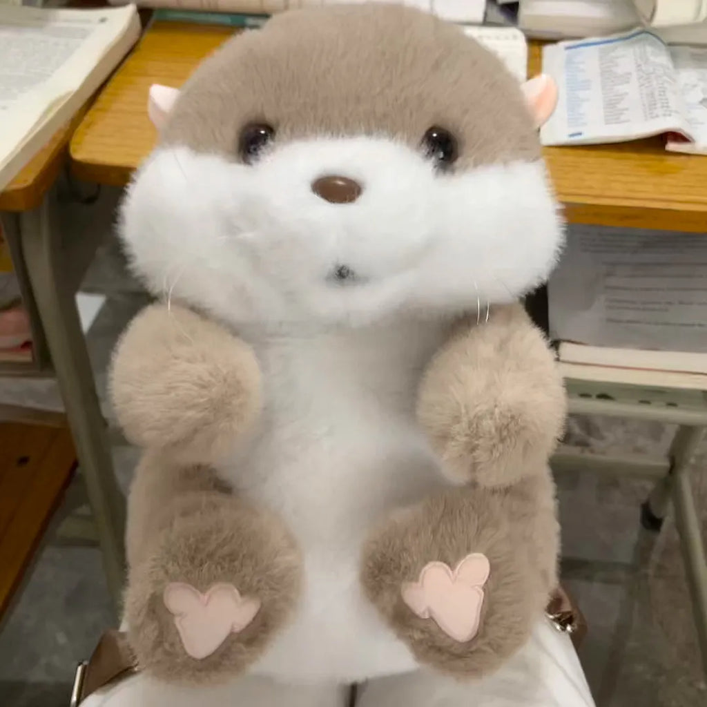 Brown otter plush toy doll 33cm tall 20cm wide soft plush material cartoon style