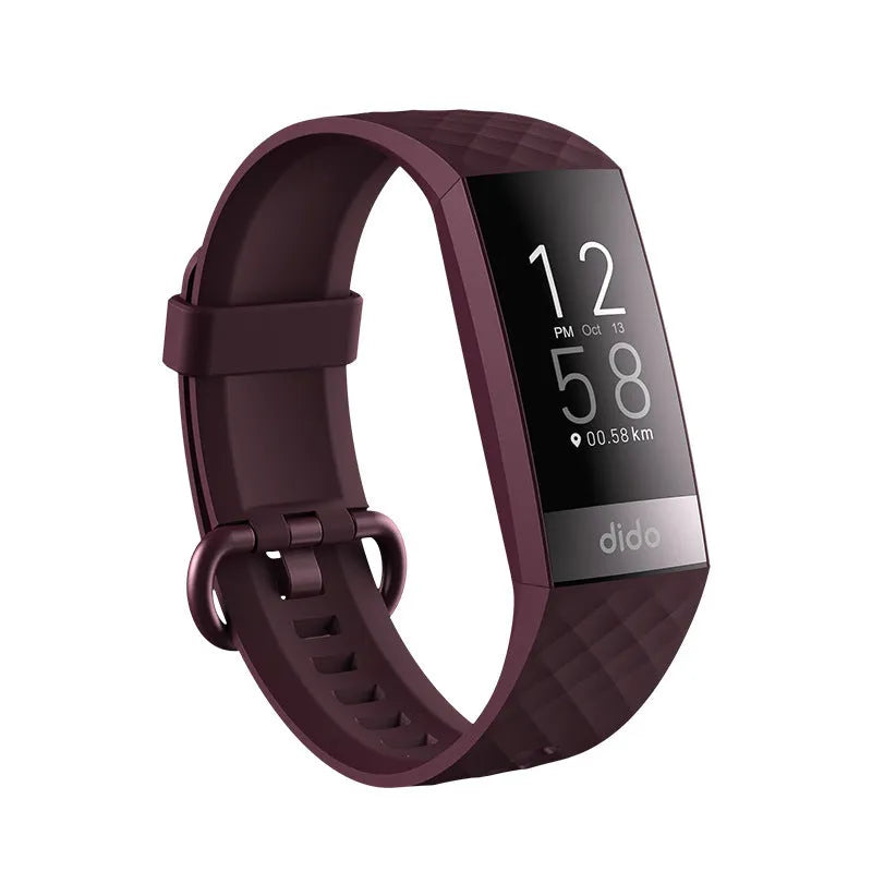 Y6 Black smart bracelet with a 1.1-inch screen showing health metrics on wrist.