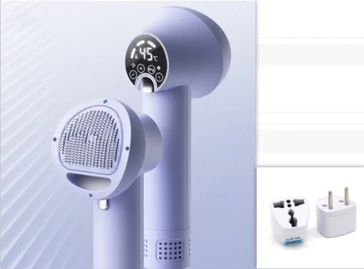 Smart pet hair dryer in white with blow and comb function for dog cat grooming