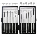 TH-6177 11-piece steel screwdriver set with crosshead and slotted bits on a white background