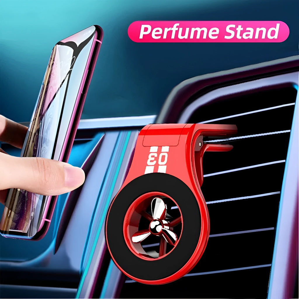 Black perfume universal air vent paddle rotation magnetic stand car phone holder with fragrant slice