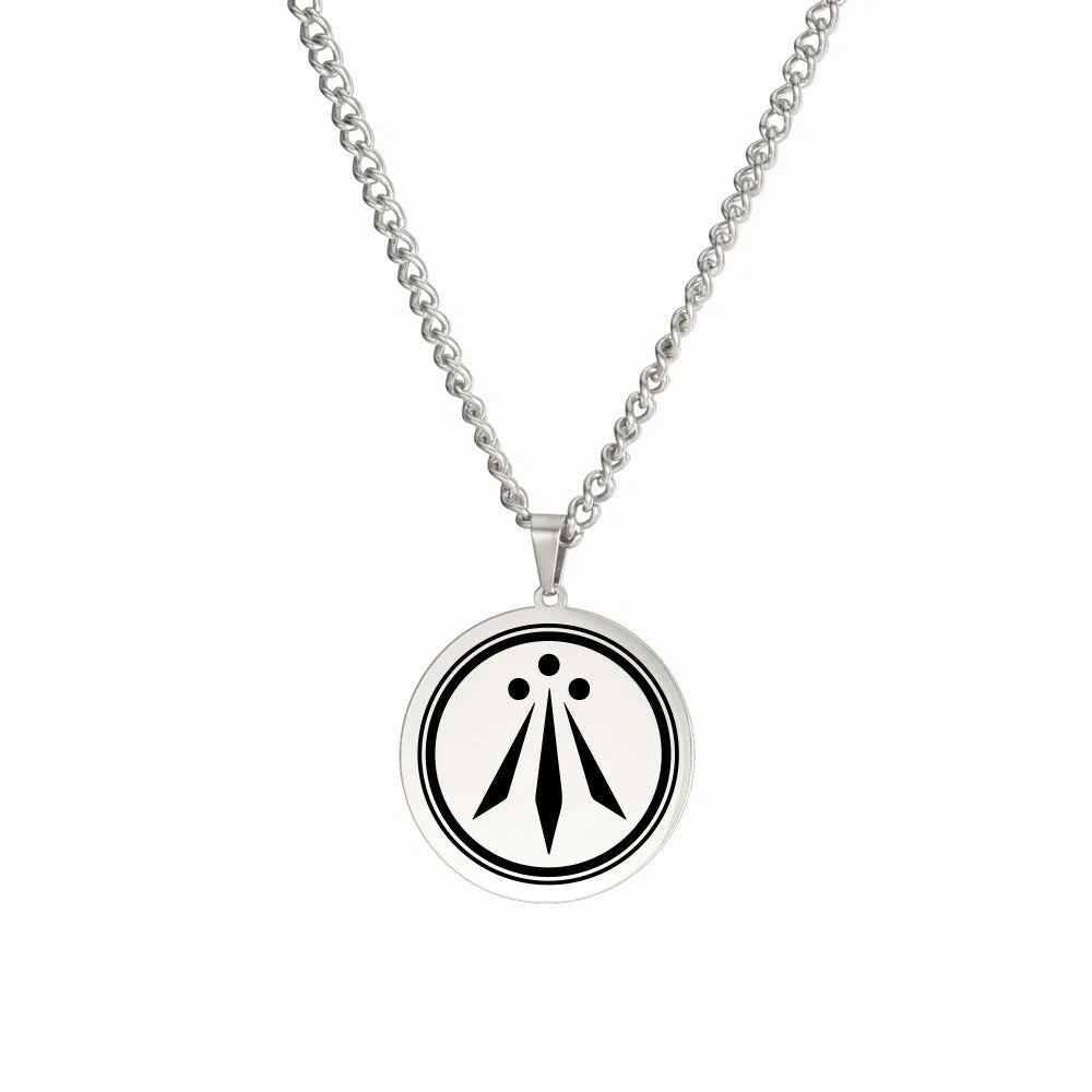 Irish Celtics geometric pendant necklace in stainless steel with gold finish on adjustable chain