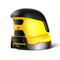 Yellow cordless electric snow scraper for car windows with USB charging cable