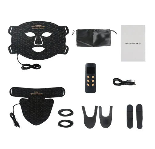 Infrared colour light skin rejuvenation apparatus with face mask kit in black and white colour options