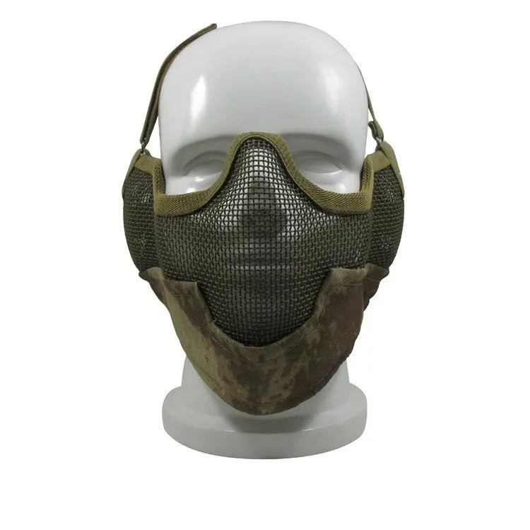 Carbon steel protective face mask with head-mounted design in multiple colour options