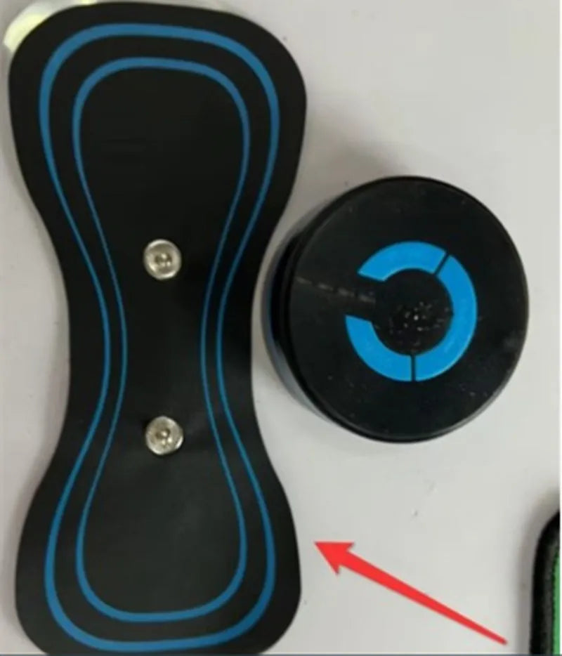 HQ-185 mini electric shoulder and neck massager in black with massage patches