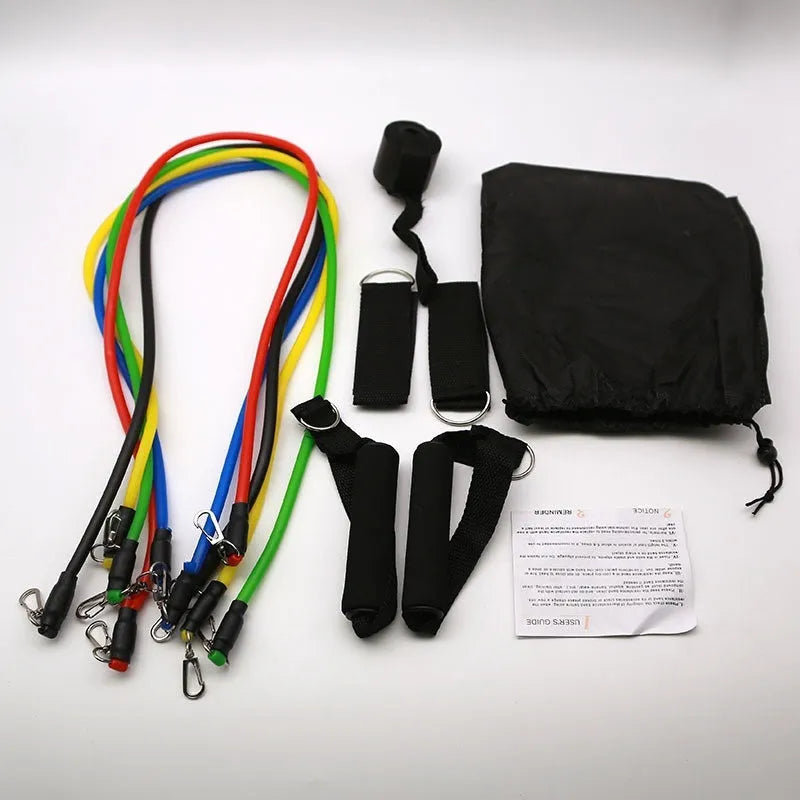 Multi-functional door sports 11-piece set with pulling rope for home fitness training