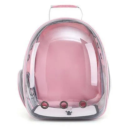 Grey PC plastic astronaut-style cat carrier bag with a side opening panel.