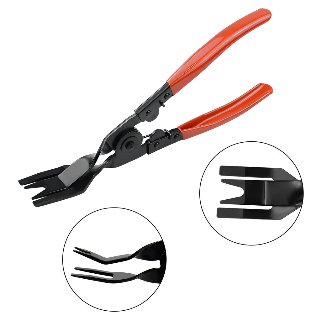 Red-handle steel light switch pliers for General Motors door panel clip installation
