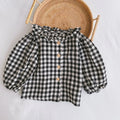 Baby girl romper with pleated lotus leaf design in cotton fabric, showing triangle climb style