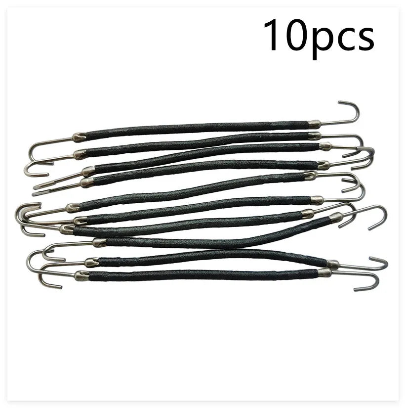 Double hook wig attachment tools in black, dark brown, and light brown colours