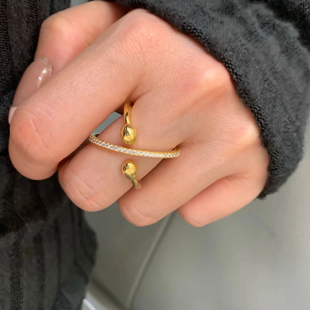 Copper retro brushed planet scarf buckle ring with open mouth and adjustable opening, unisex geometry shape, colour A402