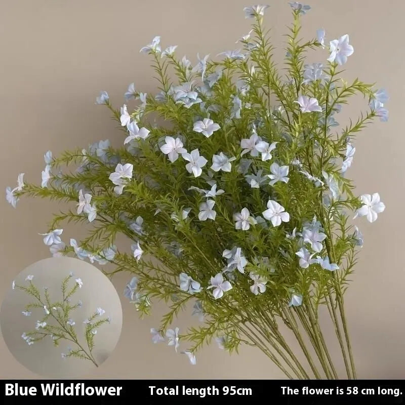 Blue haze artificial silk flower bouquet arranged for decorative display