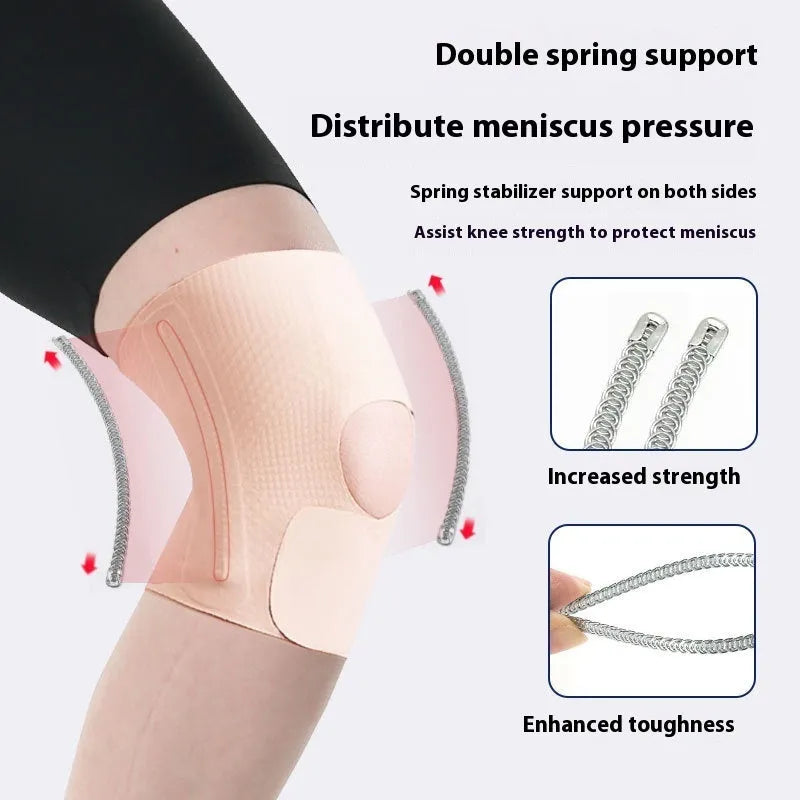 Lightweight nylon knee protector for women in black, sports knee brace for running and mountaineering