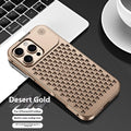 Aluminium alloy heat dissipation phone case for Apple iPhone in titanium black carved finish