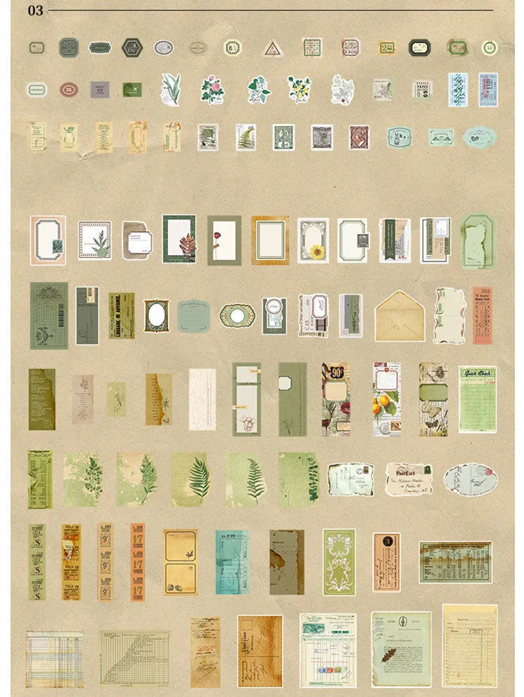 Cloud Book Series DIY material sticker pack containing 200 sheets in four literary designs.