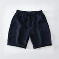Men's summer thin loose tapered linen pants in black, high waist, loose fit
