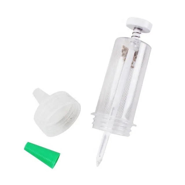 12cm long plastic mini garden sower tool for seed planting in pots
