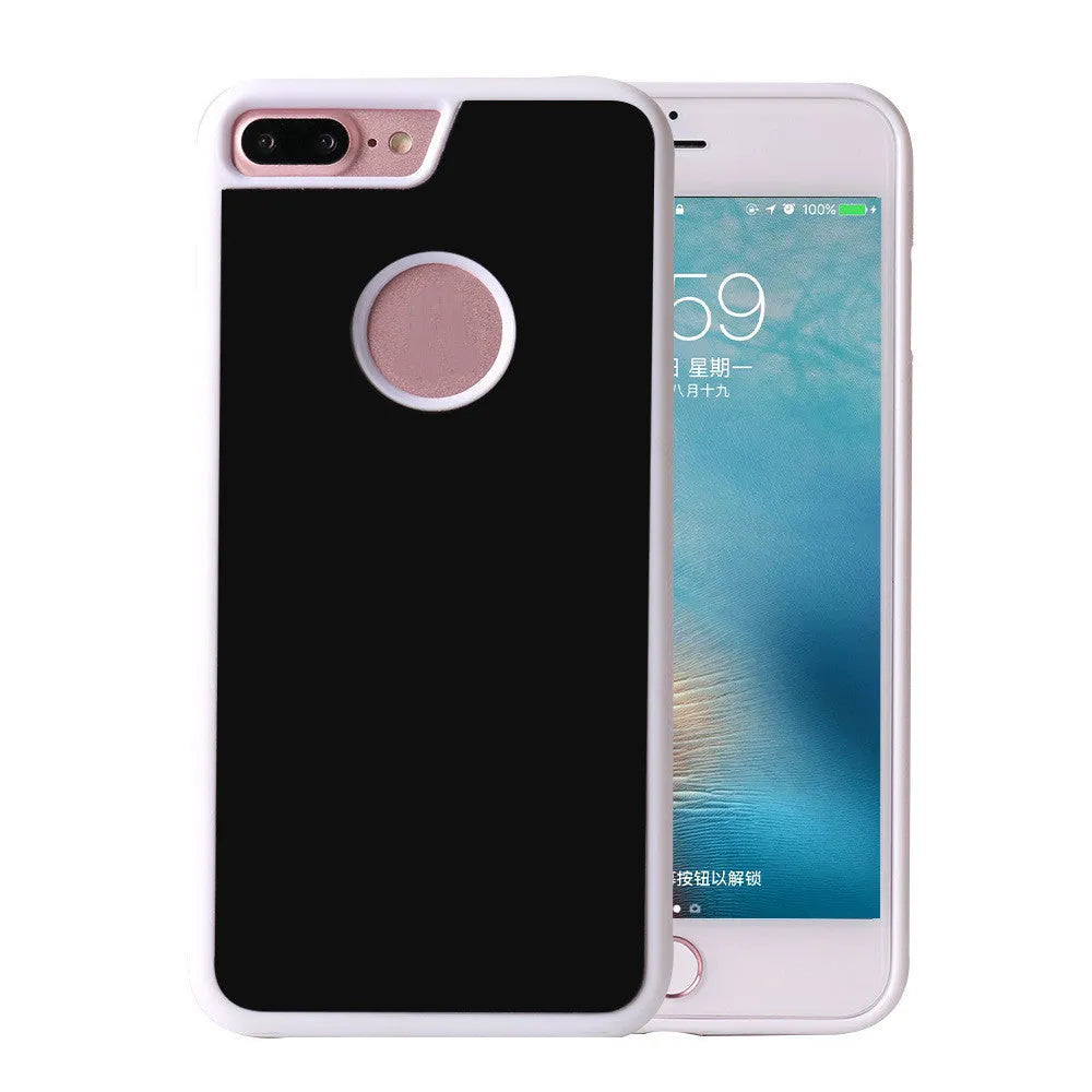 Anti-gravity nano adsorption TPU silicone phone case for Apple iPhone in black solid colour back cover