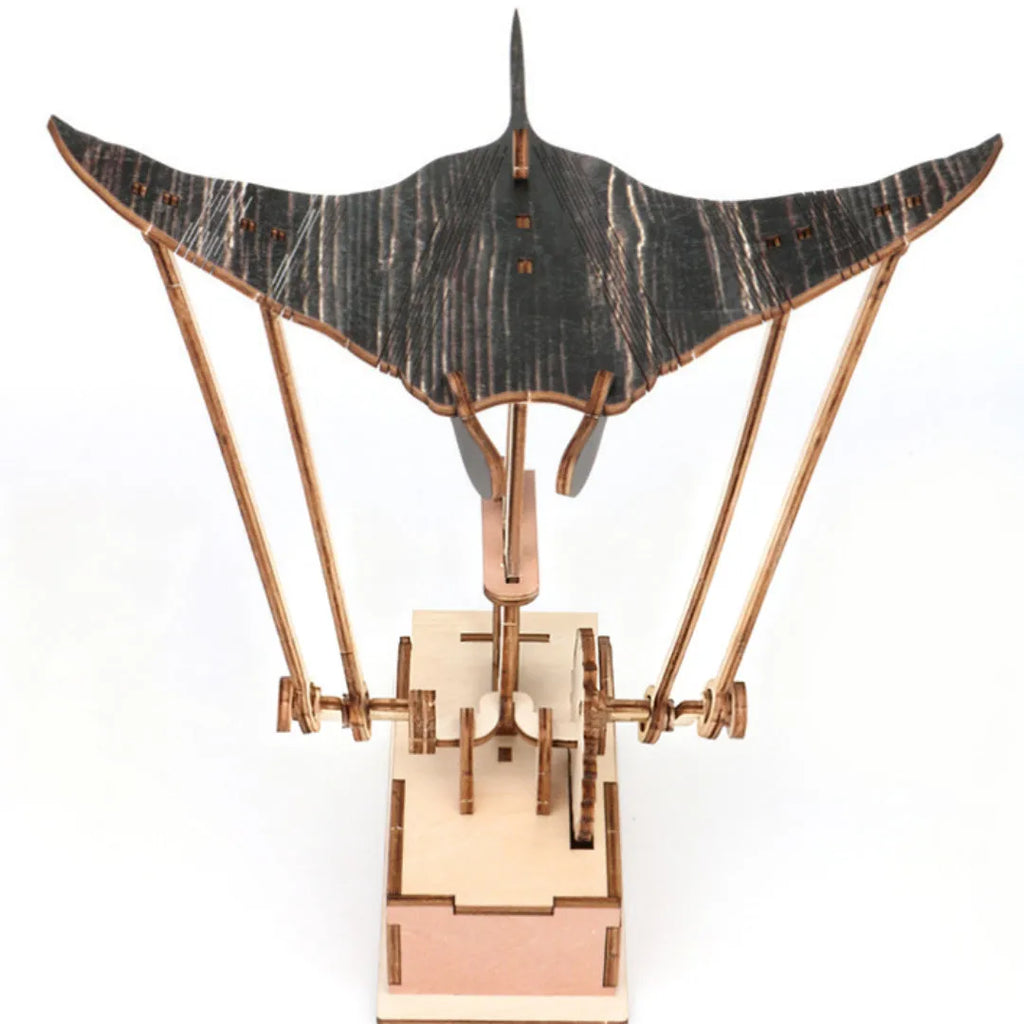 Handmade wooden flying manta ray carving ornament 26 by 20 cm Korean style