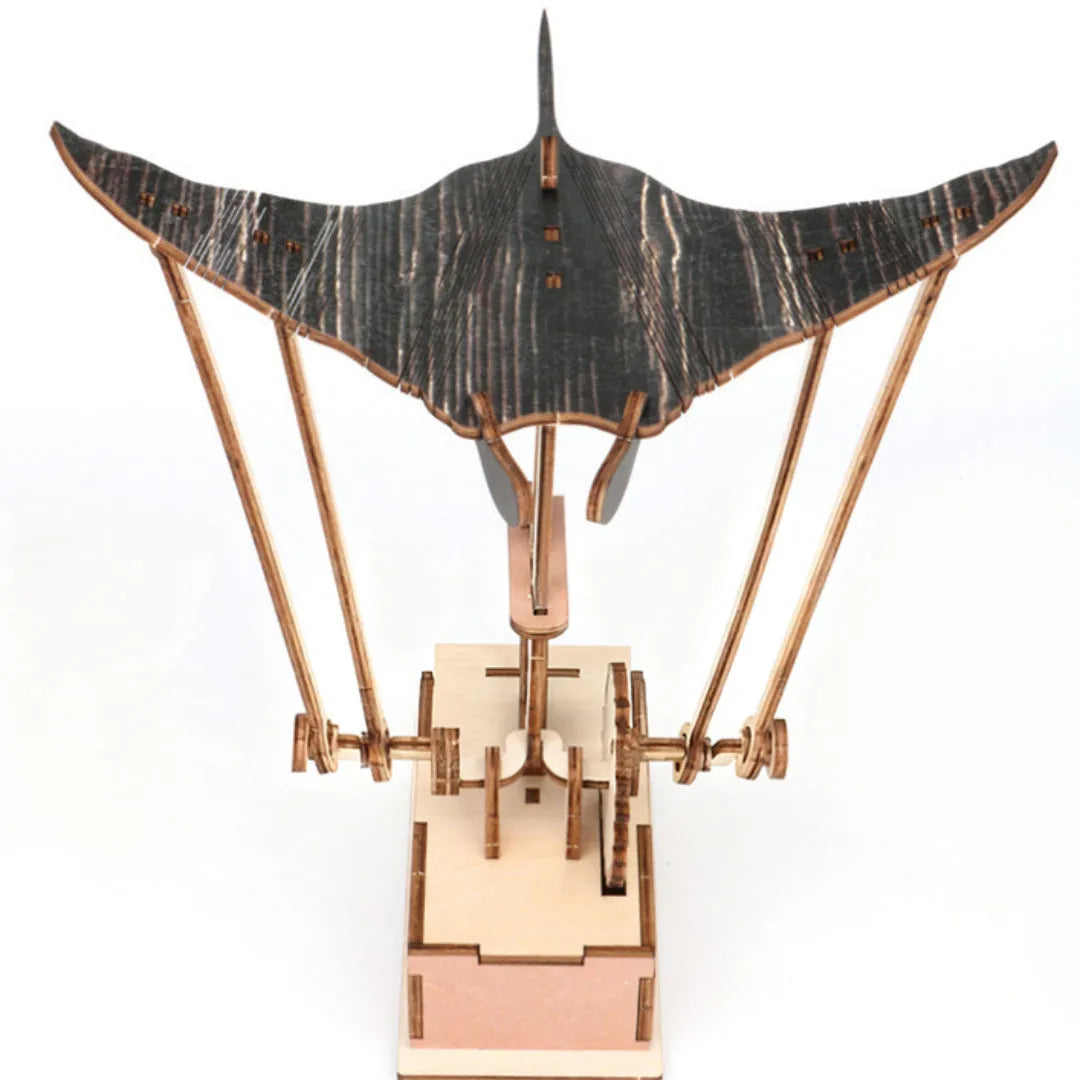 Handmade wooden flying manta ray carving ornament 26 by 20 cm Korean style