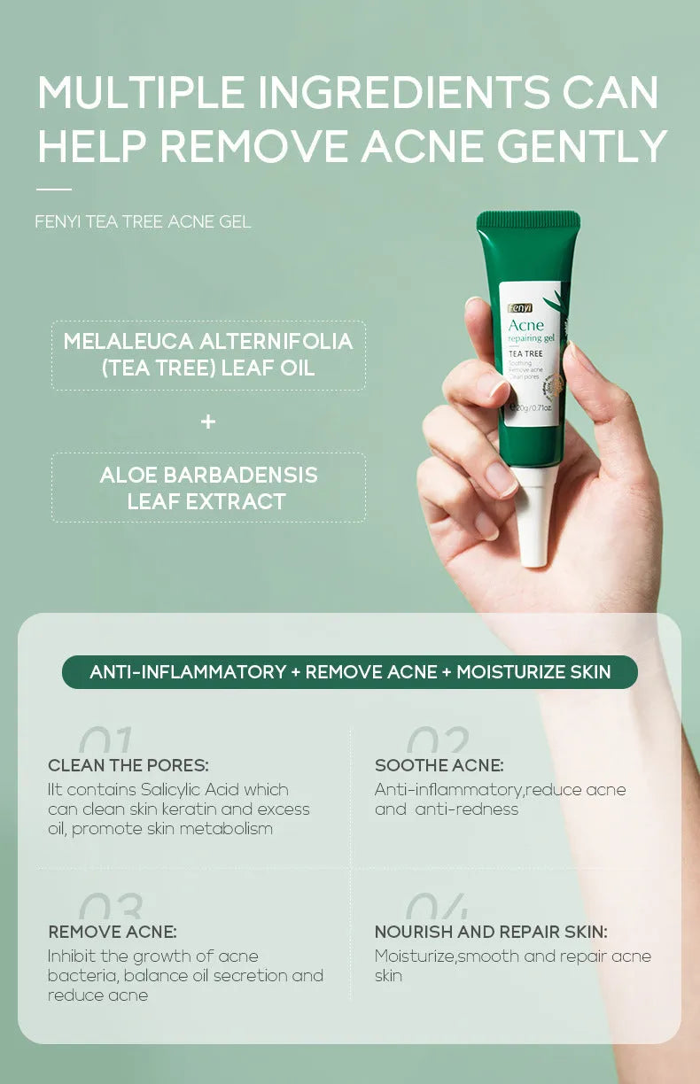 20g moisturising skin care product tube with acne medicine tea tree oil and aloe extract