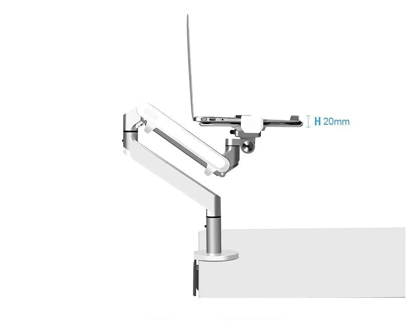Free Hover Notebook Air Pressure Arm Bracket aluminium alloy adjustable stand in silver on desk
