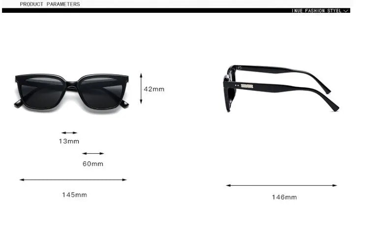 Small frame women's retro sunglasses with black frame and black and gray lenses