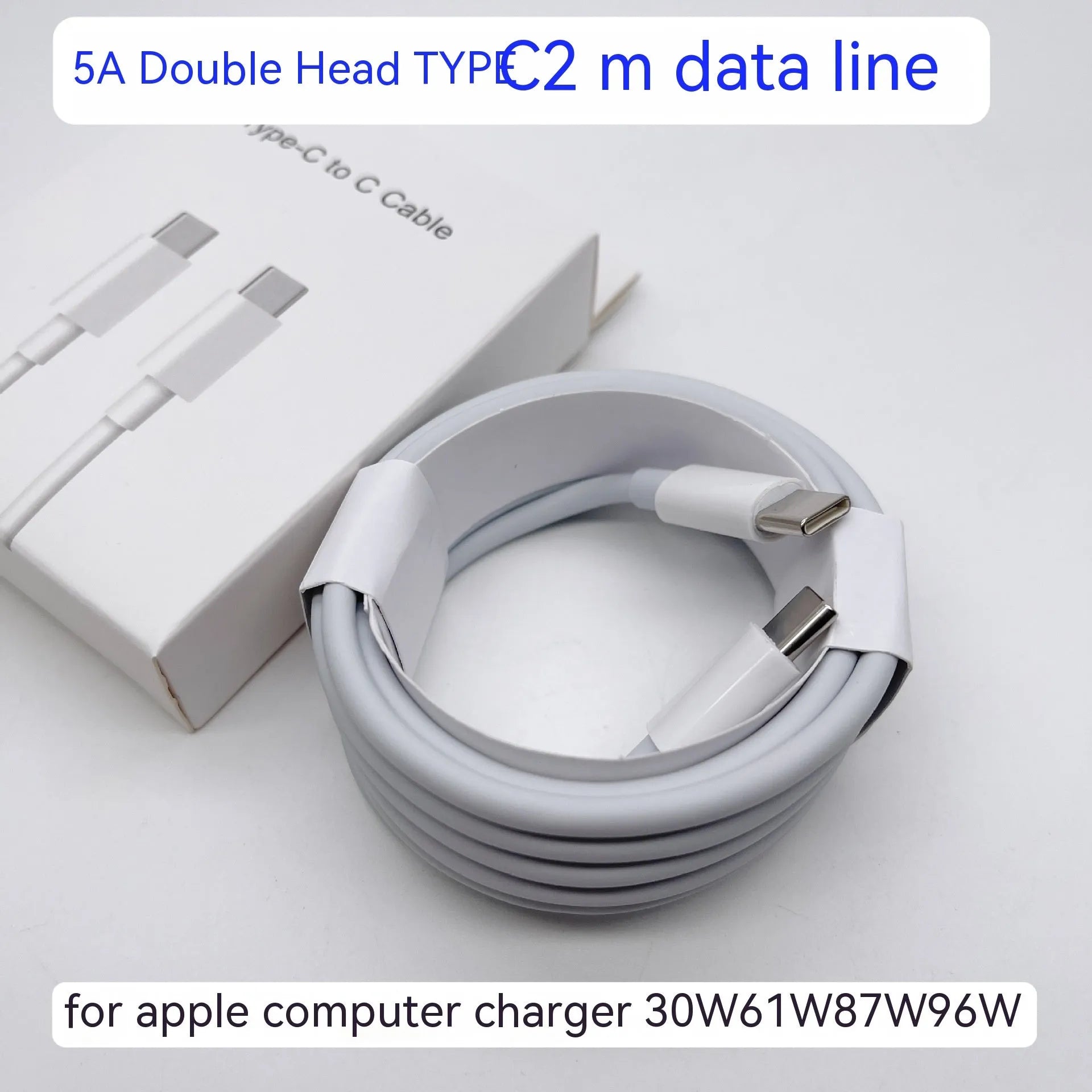 61W USB-C laptop power adapter with international plug options and white cable