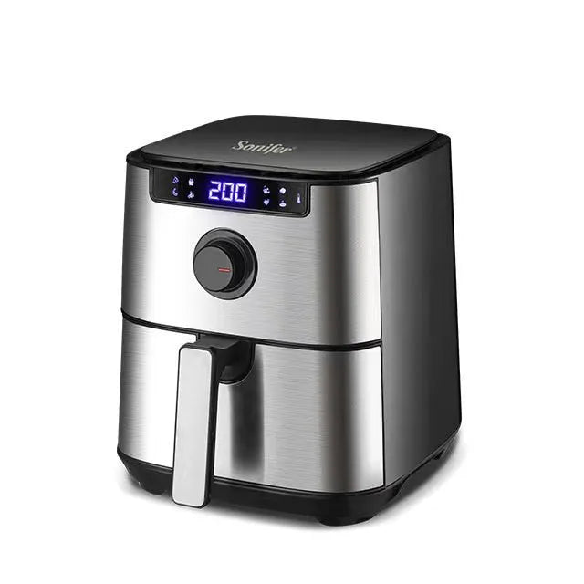 Household 50L touch screen air fryer in black with digital controls and EU plug