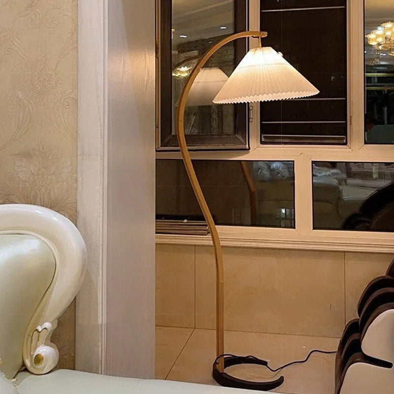 Retro vertical table lamp with a choice of log white or wine red shade, designed for bedside and sofa edge use