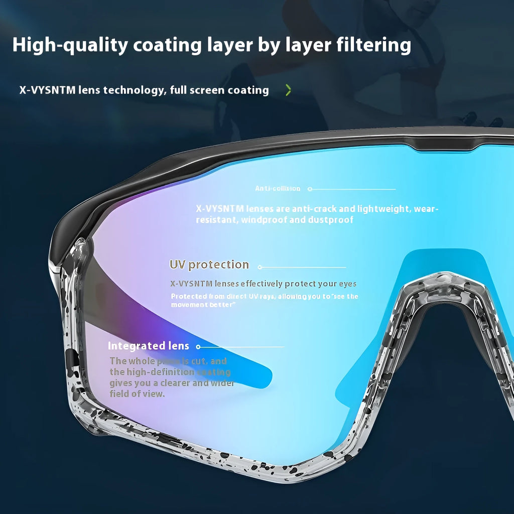 Mountaineering goggles with full frame and PC lens in white black red colour for UV protection