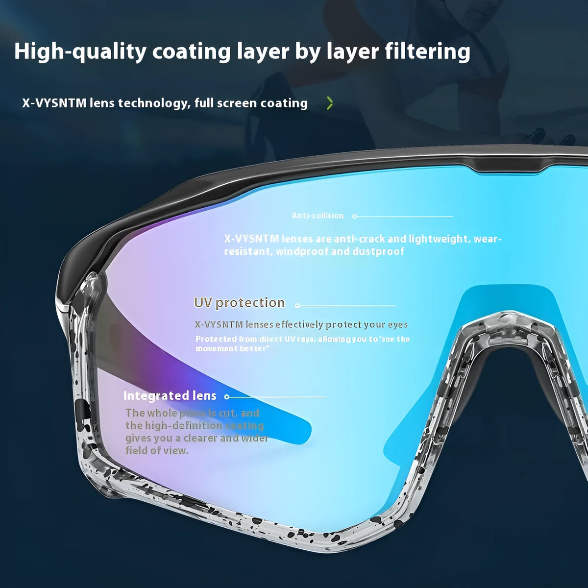 Mountaineering goggles with full frame and PC lens in white black red colour for UV protection