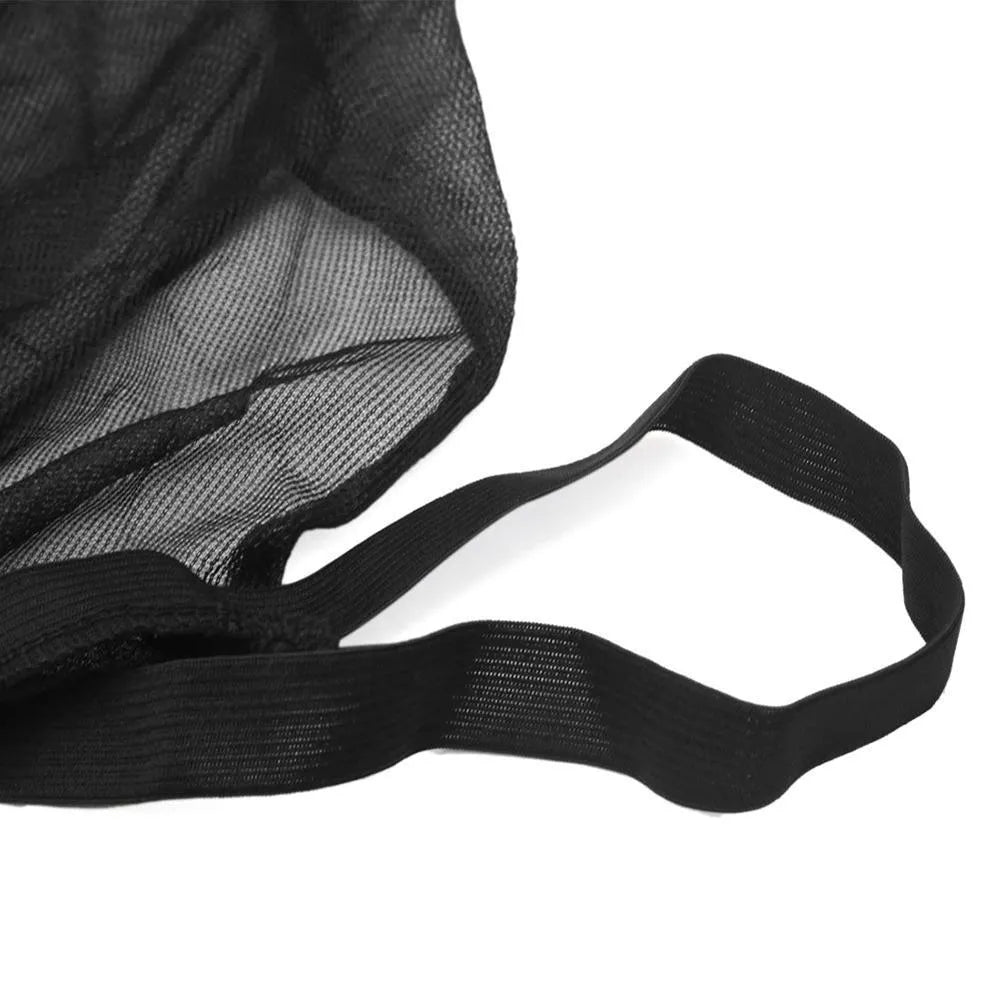 Car side window sunshades with stretch mesh covering front and rear windows