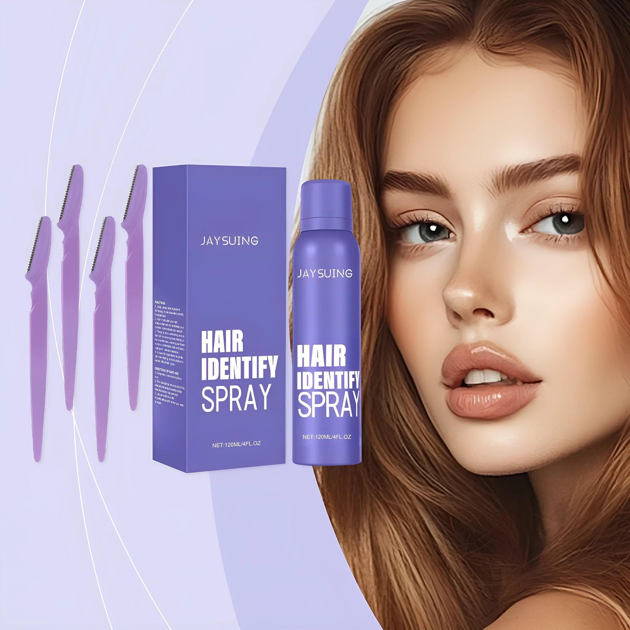 120ml portable hair removal spray bottle with non-irritating formula containing botanical extracts