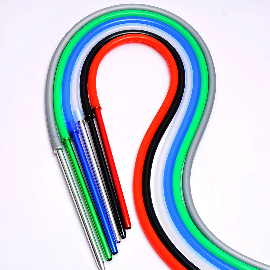 Modern aluminium hookah hose with silicone tubing in multiple colour options