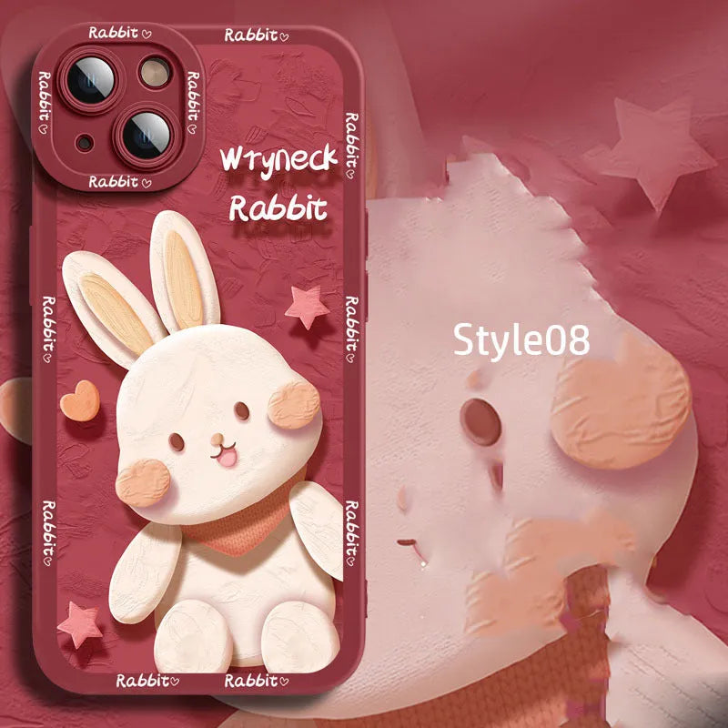 Silicone cartoon mobile phone case for Apple iPhone 14 Pro Max with colourful drop prevention design