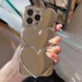Electroplated love design TPU soft shell mobile phone case for iPhone, shown with optional matching bracelet.