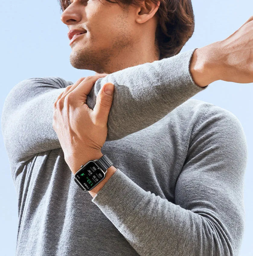 HAYLOU RS4 Plus smart sport watch with 1.78-inch AMOLED display and black strap