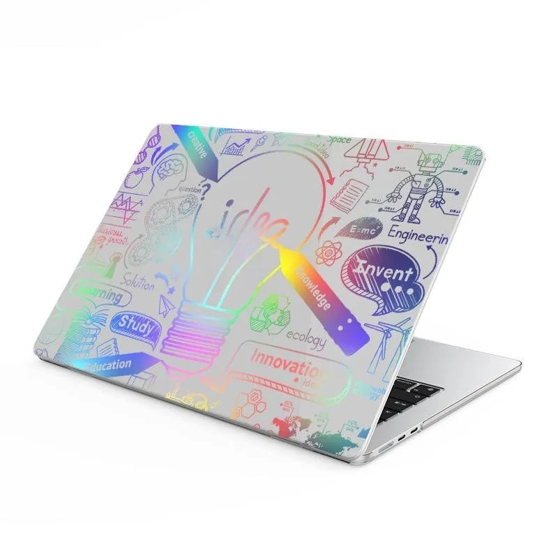 Plastic laptop protective case for MacBook in bronzing black finish, showing hard shell cover on computer