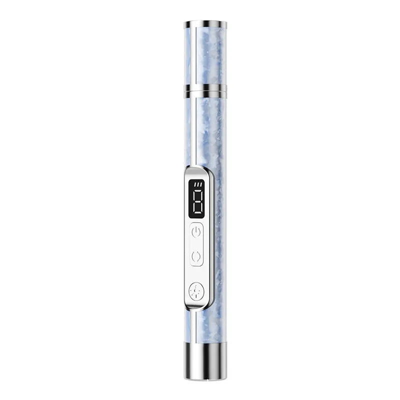 LCD display 2-in-1 polishing and baking lamp electric nail grinder in white plastic body